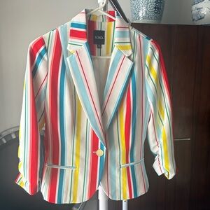 XOXO Striped Multicolor Single-Button Blazer
